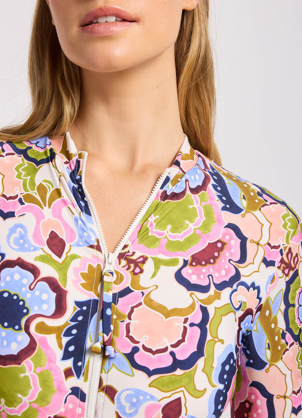 Sea Blossom Zip Front Surf Suit