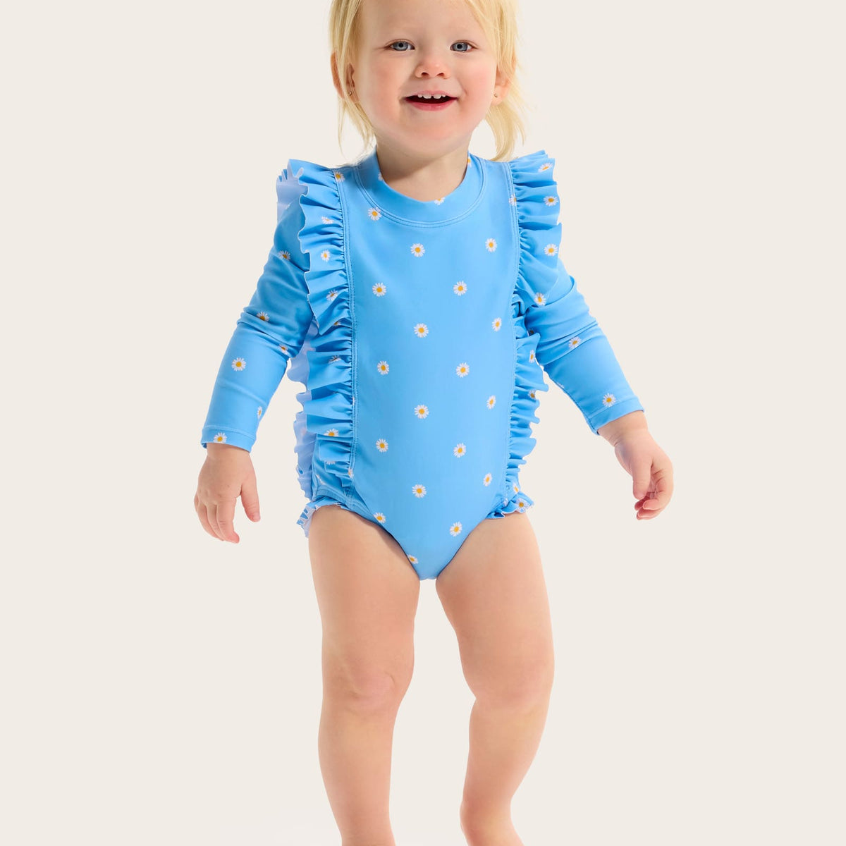 Daisy Chain Ruffle Sunsuit, White main image 1
