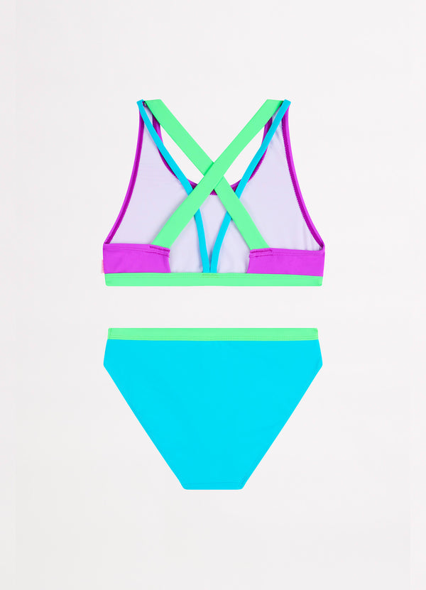 Carnivale Girls Colour Blocked Bikini - Col Block