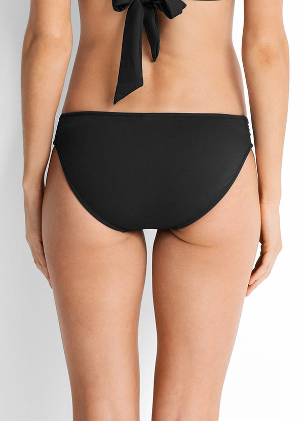Seafolly Pleated Hipster Bikini Bottom - Black