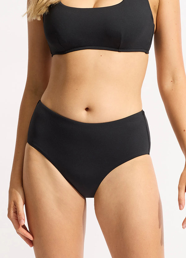Seafolly Collective Wide Side Retro Bikini Bottom - Black
