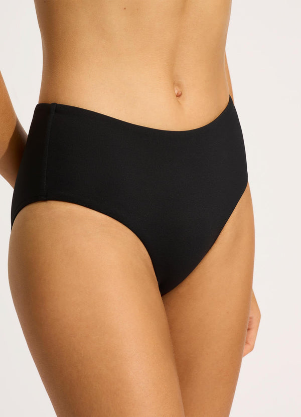 Seafolly Collective Wide Side Retro Bikini Bottom - Black
