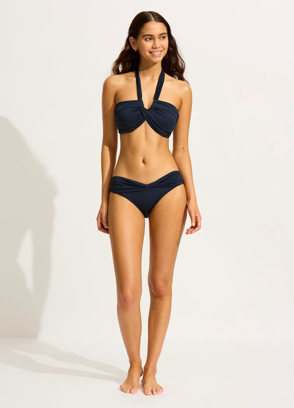 Seafolly Collective Twist Band Hipster Bikini Bottom - True Navy