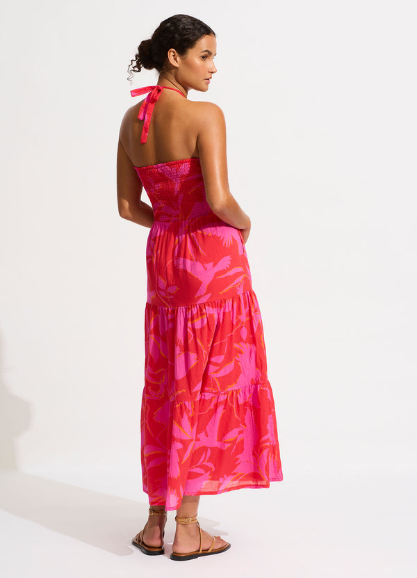Birds Of Paradise Maxi Dress - Chilli Red