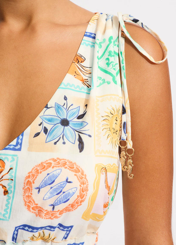 Wish You Were Here Crop Top - Atoll Blue