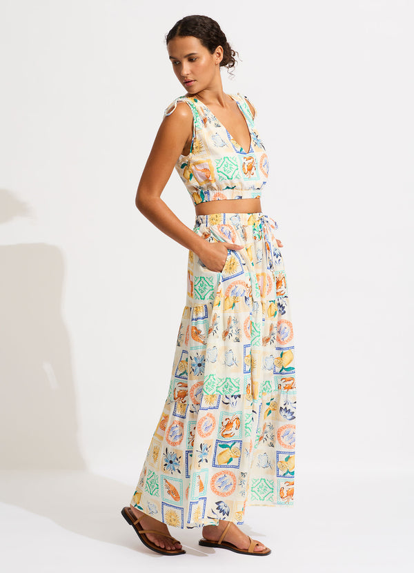 Wish You Were Here Maxi Skirt - Atoll Blue