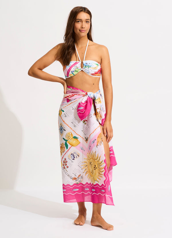 Wish You Were Here Sarong - Fuchsia Rose