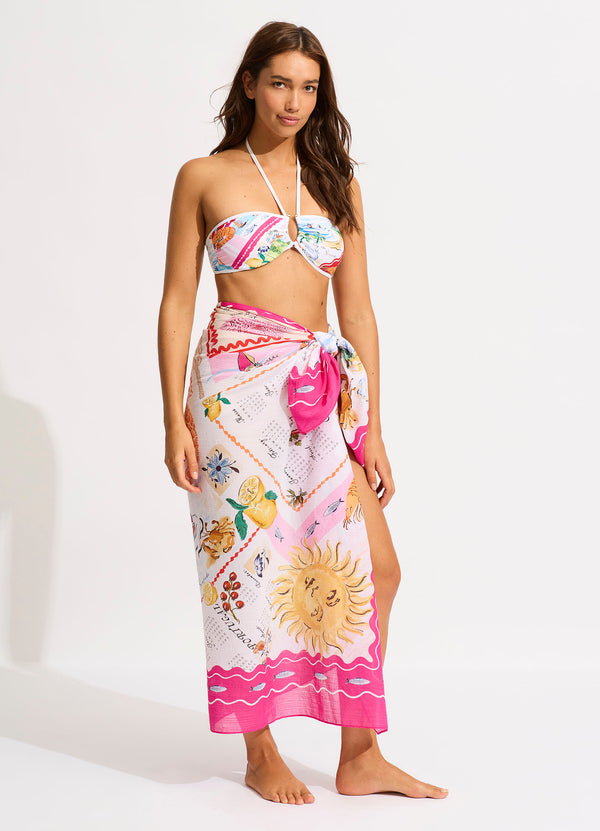 Wish You Were Here Sarong - Fuchsia Rose