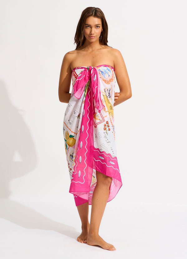 Wish You Were Here Sarong - Fuchsia Rose