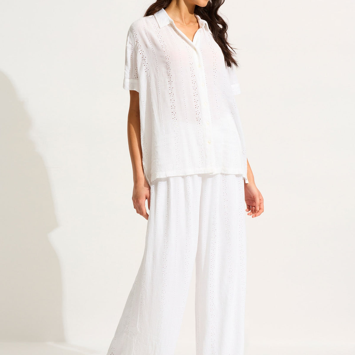 Slfdahlia Ss Broderi Shirt Bright White main image 1