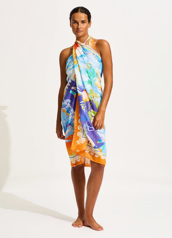 Aquarius Sarong - Turquoise