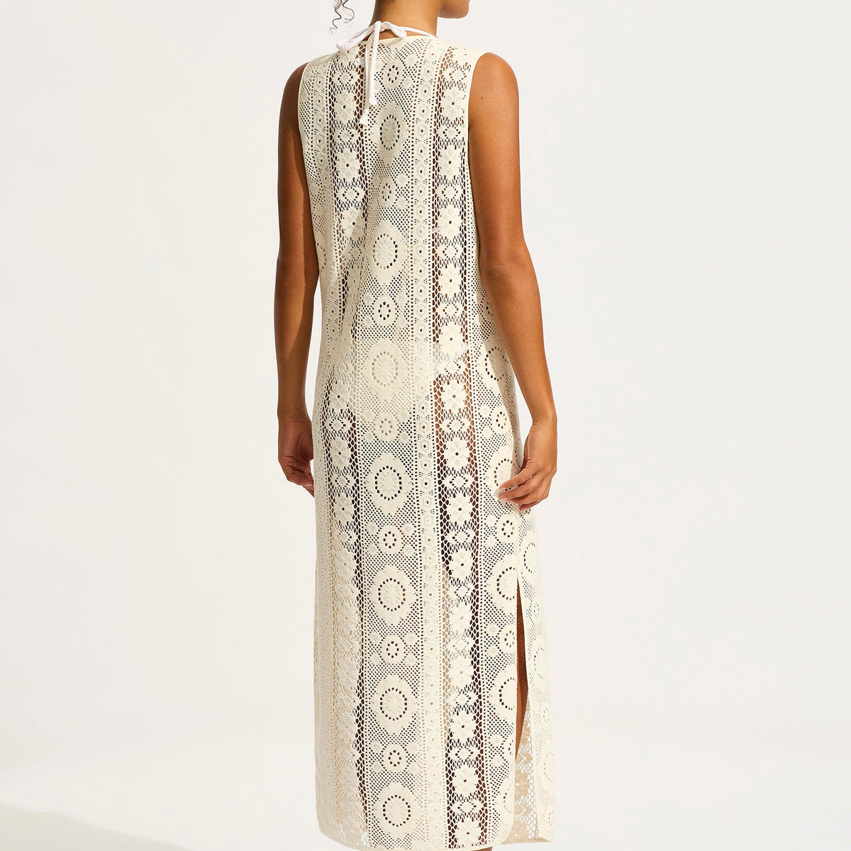 Albania Crochet Maxi Cover Up - Brown