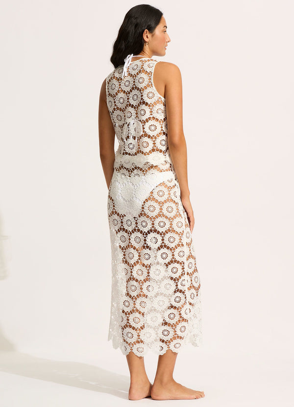 Secret Garden Tie Front Top - White