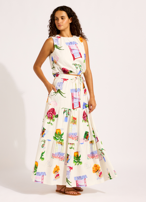 La Boca Tiered Maxi Skirt