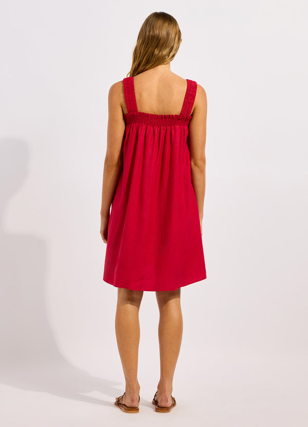 Beachedit Gathered Band Mini Dress