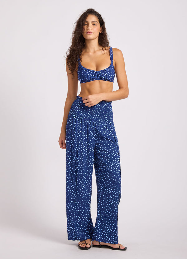 Dolce Dot Shirred Waist Pant