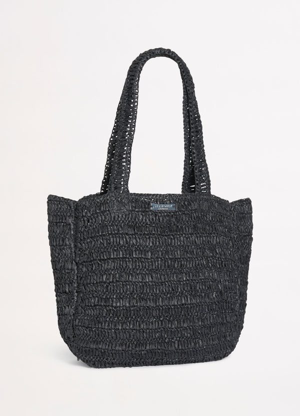 Shores Woven Tote Bag - Black