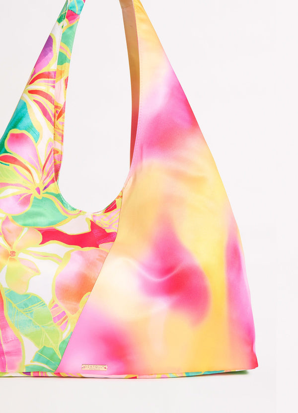 Wonderland Spliced Shopper Bag - Fuchsia Rose