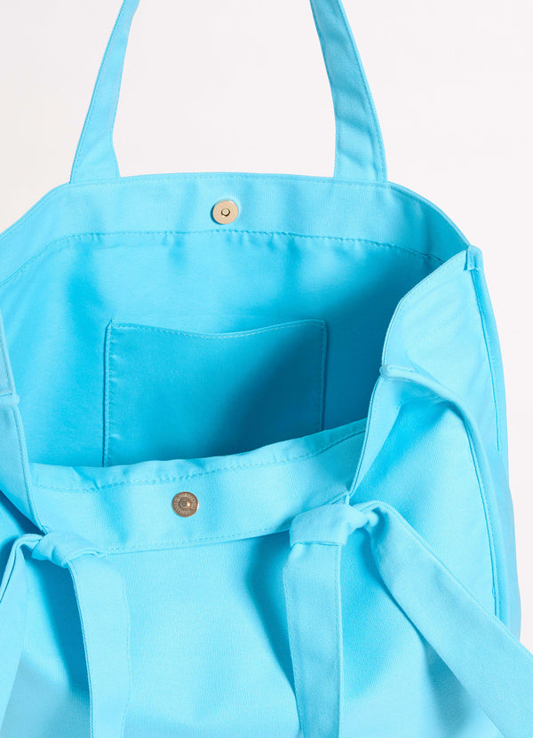 Wish You Were Here Tie Strap Tote Bag - Atoll Blue
