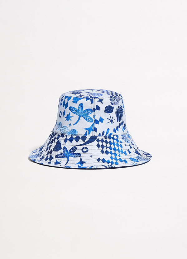 Corfu Reversible Bucket Hat - Azure