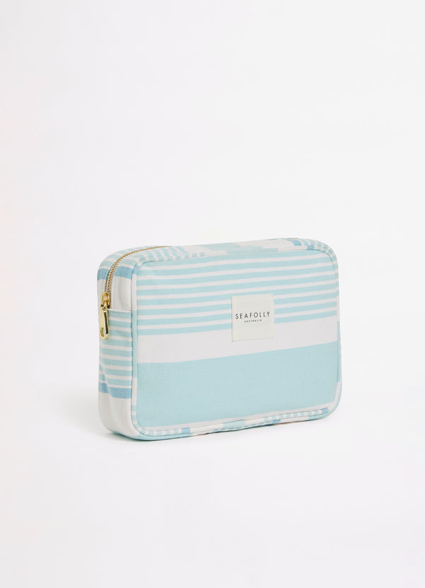 Striped Canvas Pouch Bag