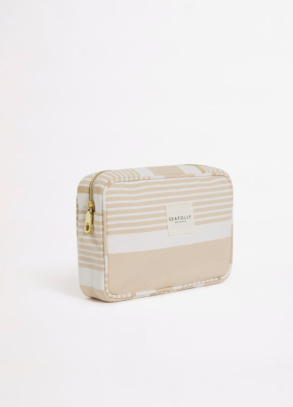 Striped Canvas Pouch Bag