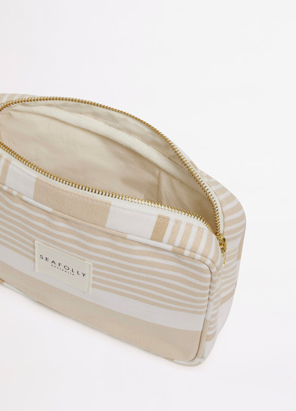 Striped Canvas Pouch Bag