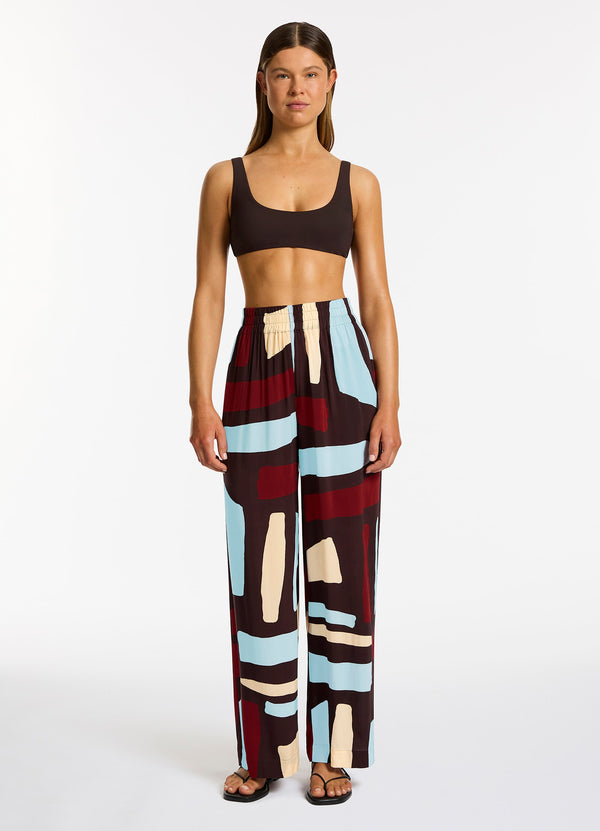 Zarla Wide Leg Pant - Ruby