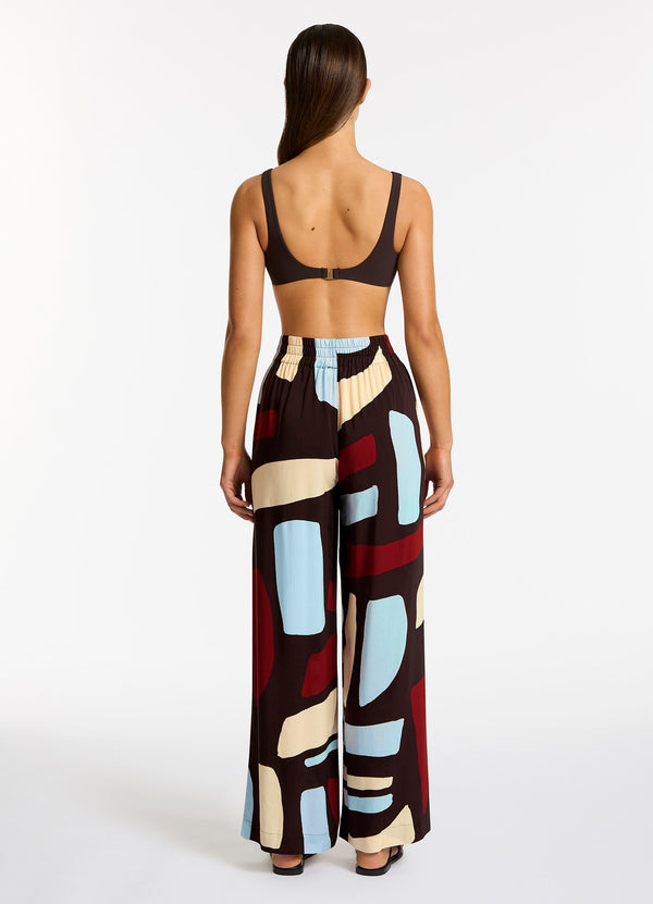 Zarla Wide Leg Pant - Ruby