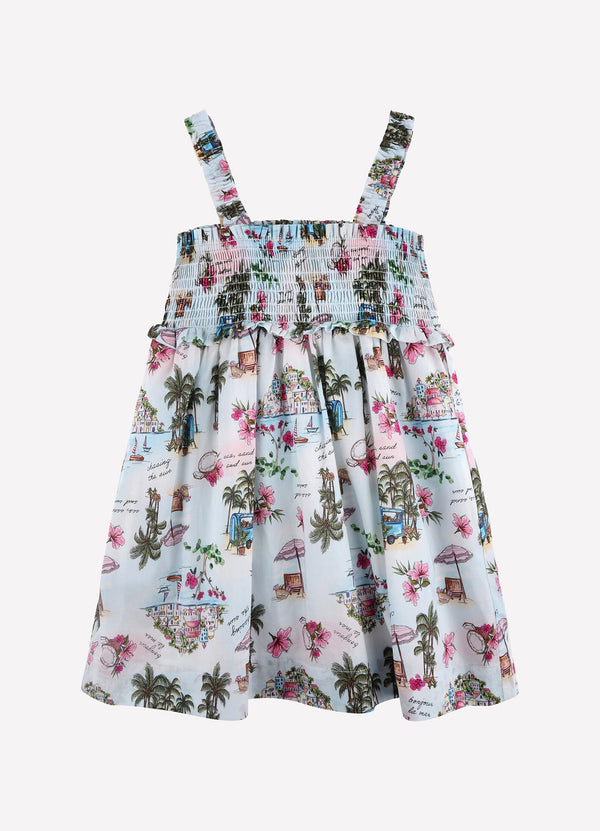 Secret Vacation Yardage Shirred Dress - Secret Vacay