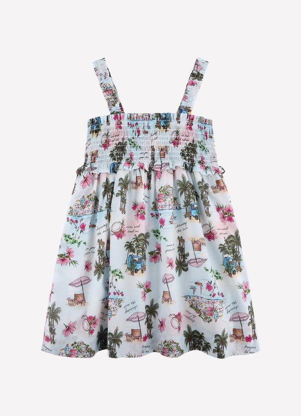 Secret Vacation Yardage Shirred Dress - Secret Vacay
