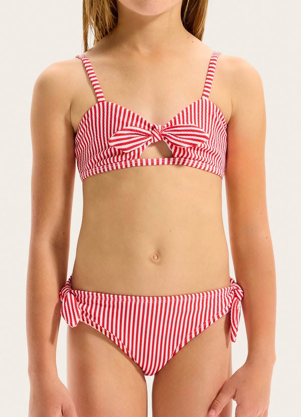 Chilli Stripe Textured Bikini