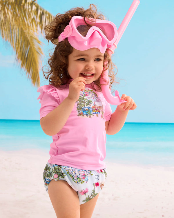 Secret Vacation Frill Rashie Set - Lilac Sachet