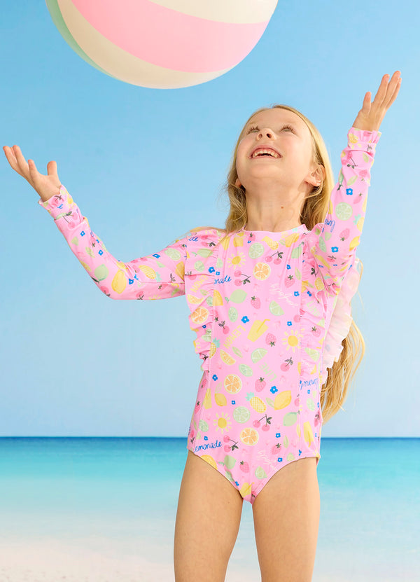 Lemon Lime Frill Paddlesuit - Lemon Lime