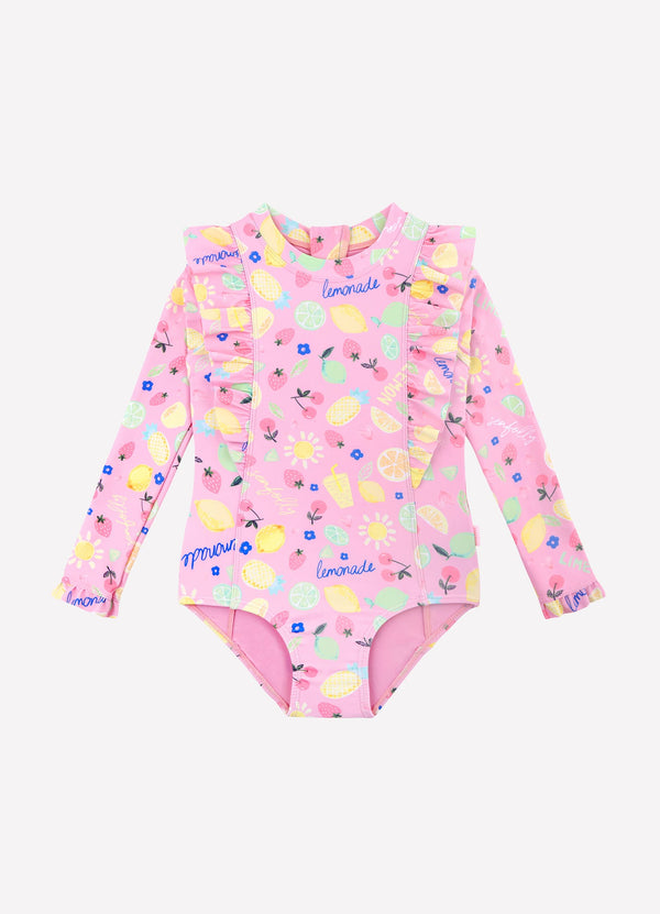 Lemon Lime Frill Paddlesuit - Lemon Lime