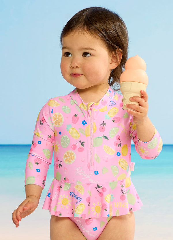 Lemon Lime Flounce Sunsuit - Lemon Lime