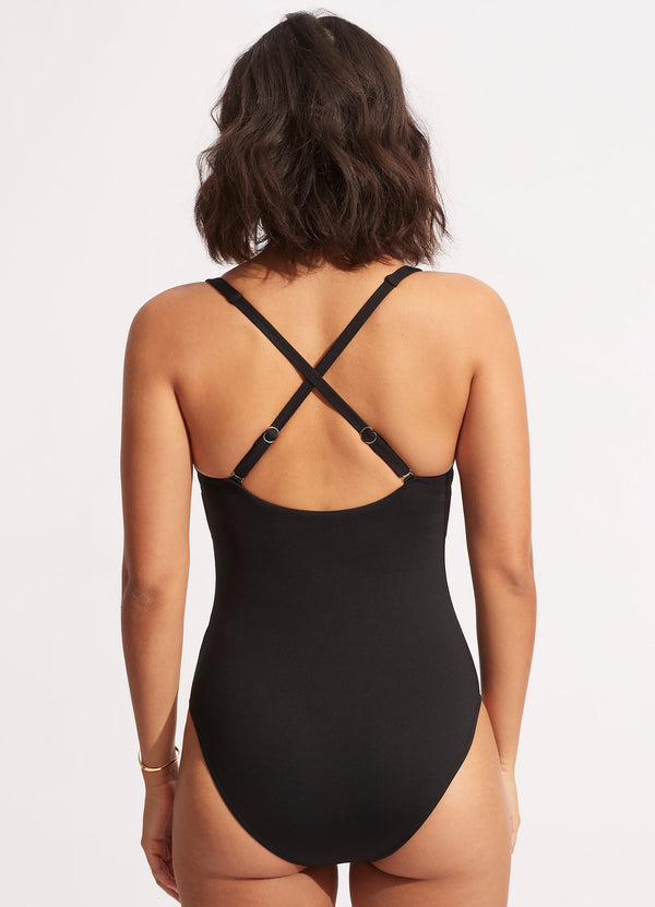 Sun Stripe One Piece - Black