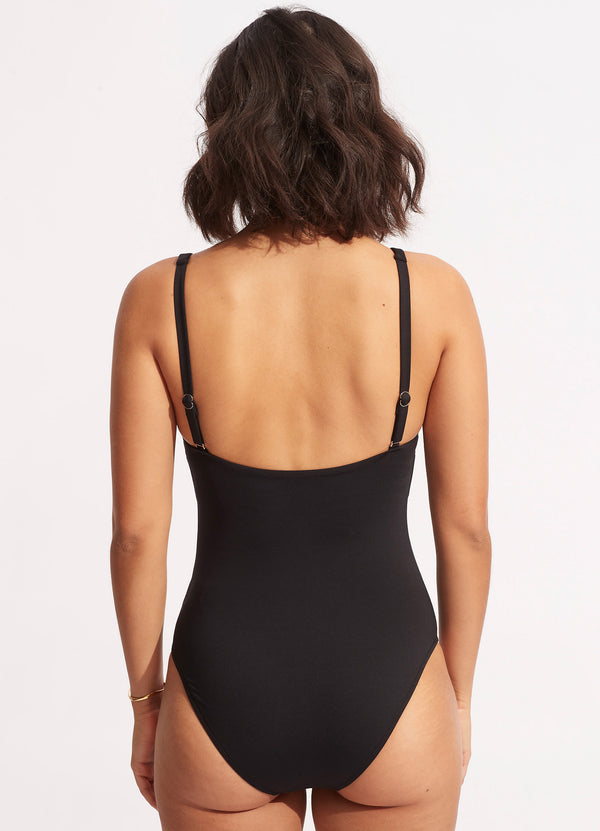 Sun Stripe One Piece - Black