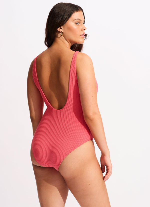 Havana Deep V One Piece - Sun Kissed Coral