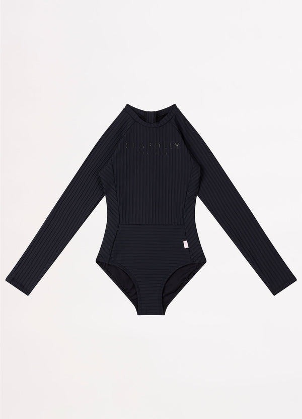 Girls Summer Essential Panelled Paddlesuit - Black