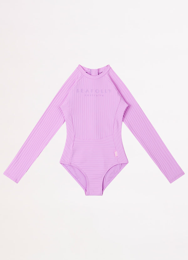 Girls Summer Essential Panelled Paddlesuit - Violet