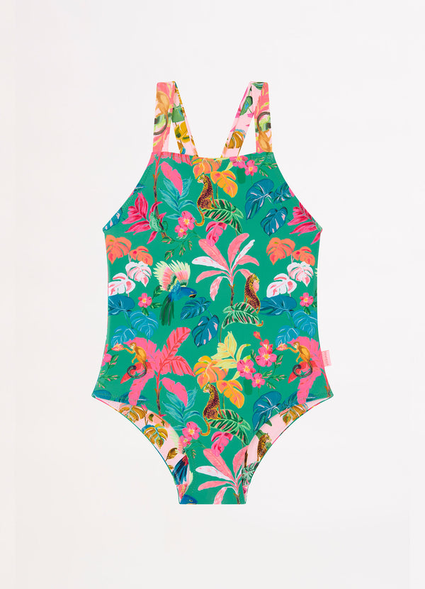 Tropical Dreams Girls Reversible One Piece - Tropical