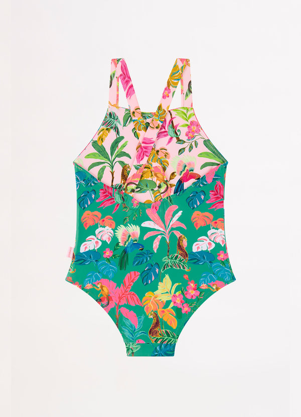 Tropical Dreams Girls Reversible One Piece - Tropical