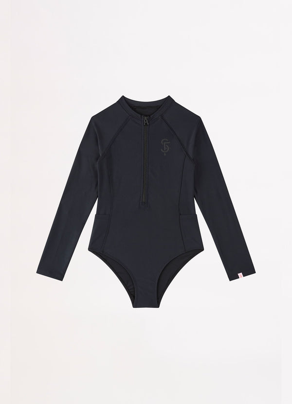 Essentials Girls Pocket Paddlesuit - Black