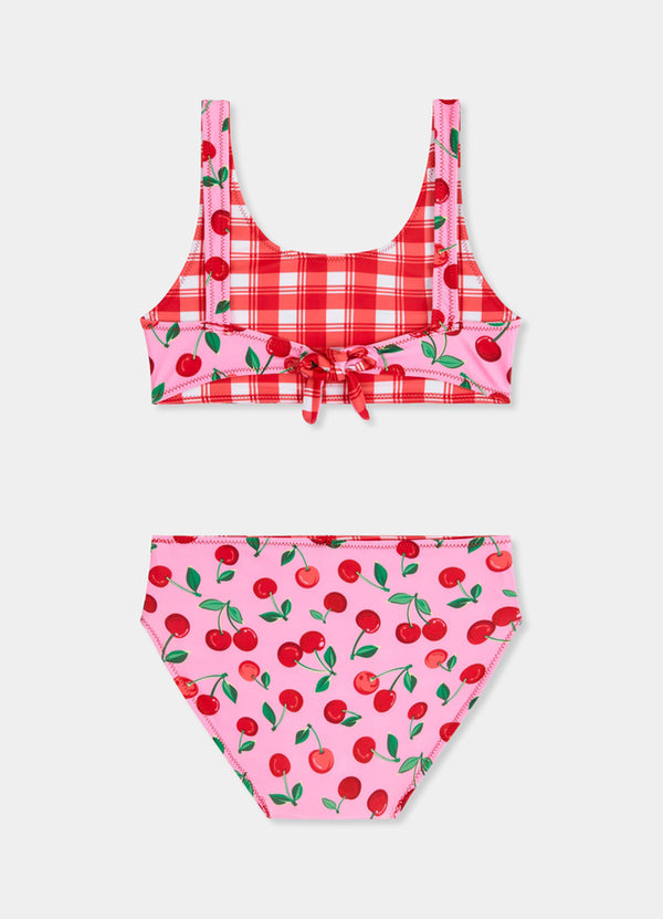 Girls Reversible Bikini - Cherry Check