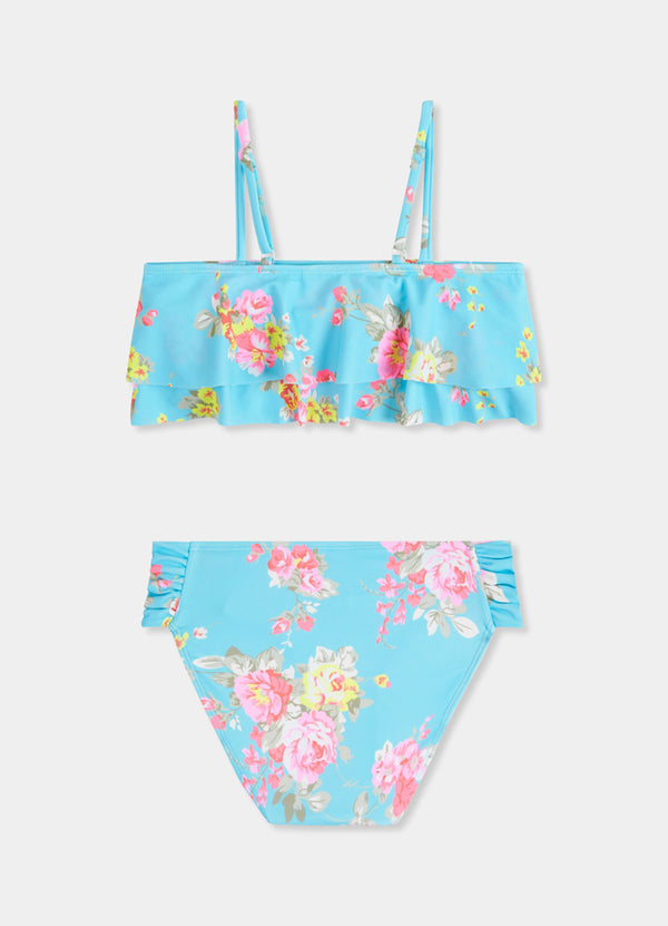Paradise Garden Girls Ruffle Bandeau Bikini - Paradise