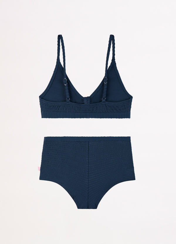 Girls Lemon Soda Triangle Bikini Set - Navy