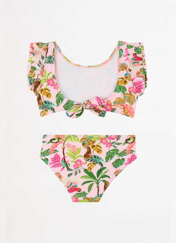 Tropical Dreams Girls Frilled Tie Back - Trop Pink