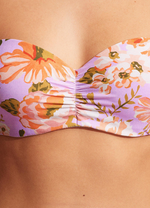 Paradise Garden Bustier Bandeau - Lilac