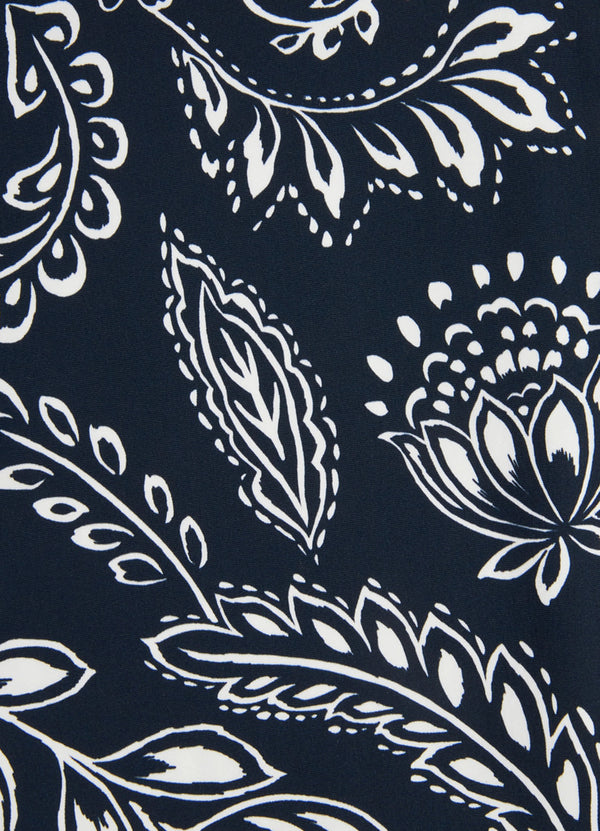 Folklore Longline Triangle Bikini Top - True Navy